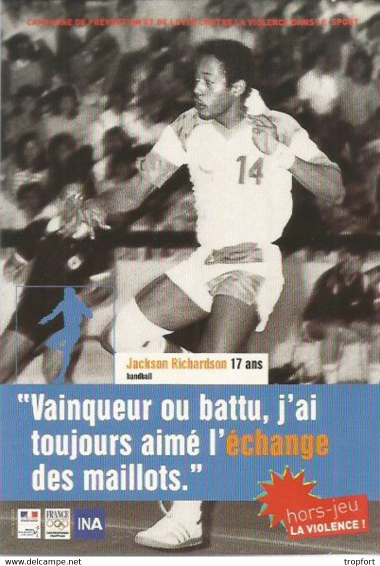 F26 CARTE CPM Publicitaire PUB Card Cart' Com Artiste SPORT Lutte Violence HANDBALL  Jackson RICHARDSON - Pallamano