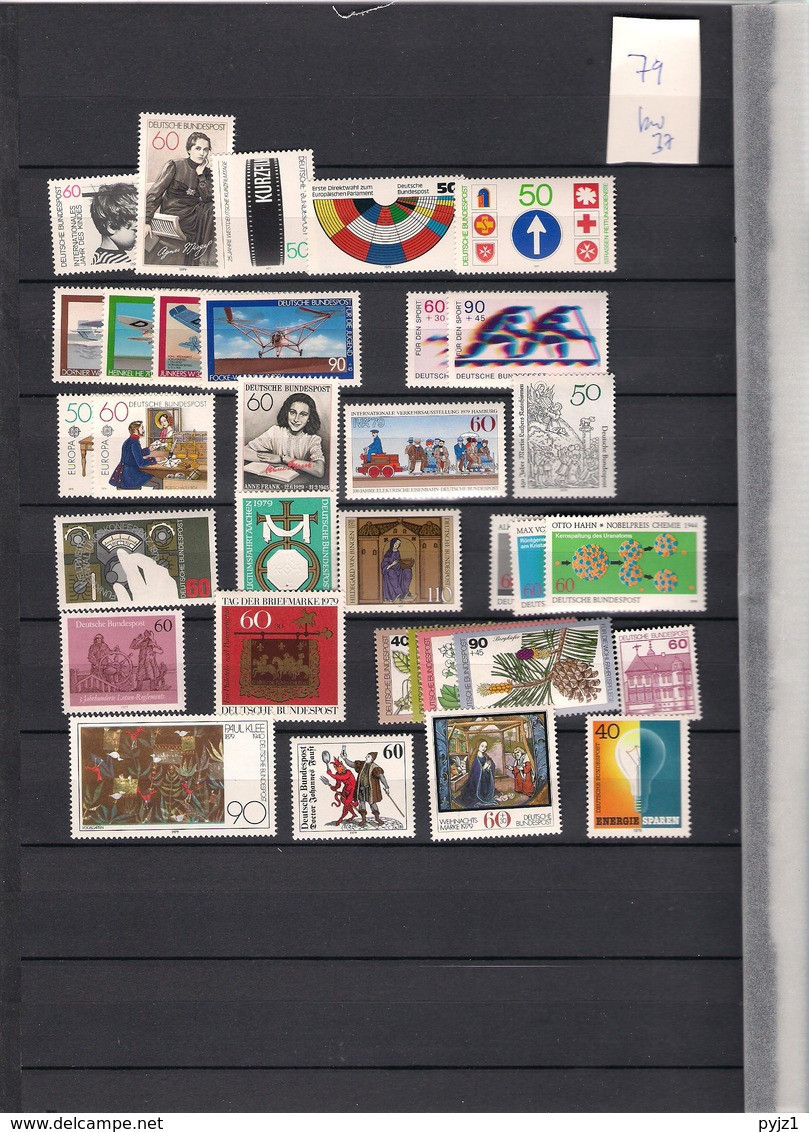 1979 MNH Bund Year Complete According To Michel, Postfris - Unused Stamps