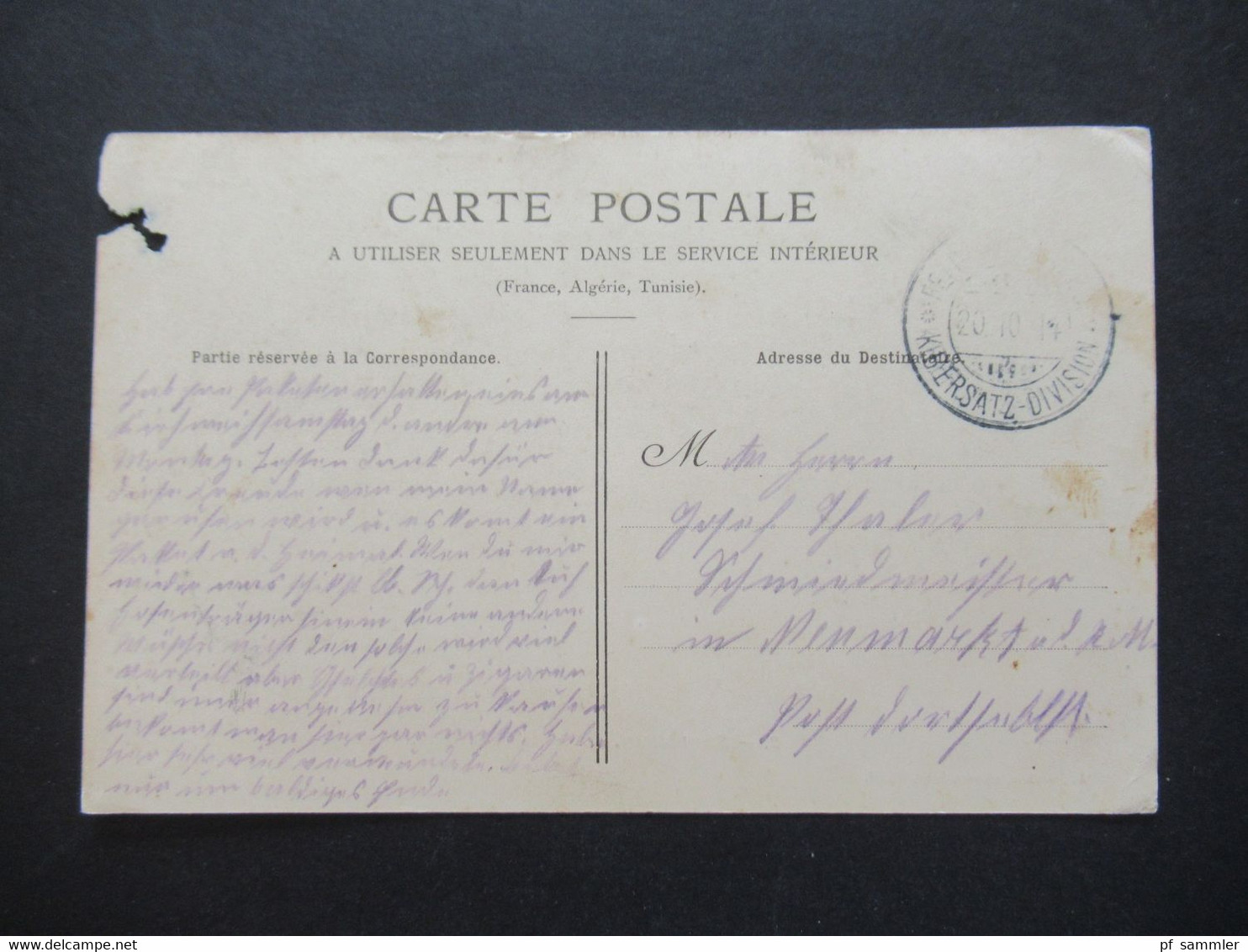 Frankreich 1914 Feldpost 1. WK AK Aus St. Mihiel Avenue De La Gare. Verlag A. Perichon Mit Feldpost Stempel - Saint Mihiel