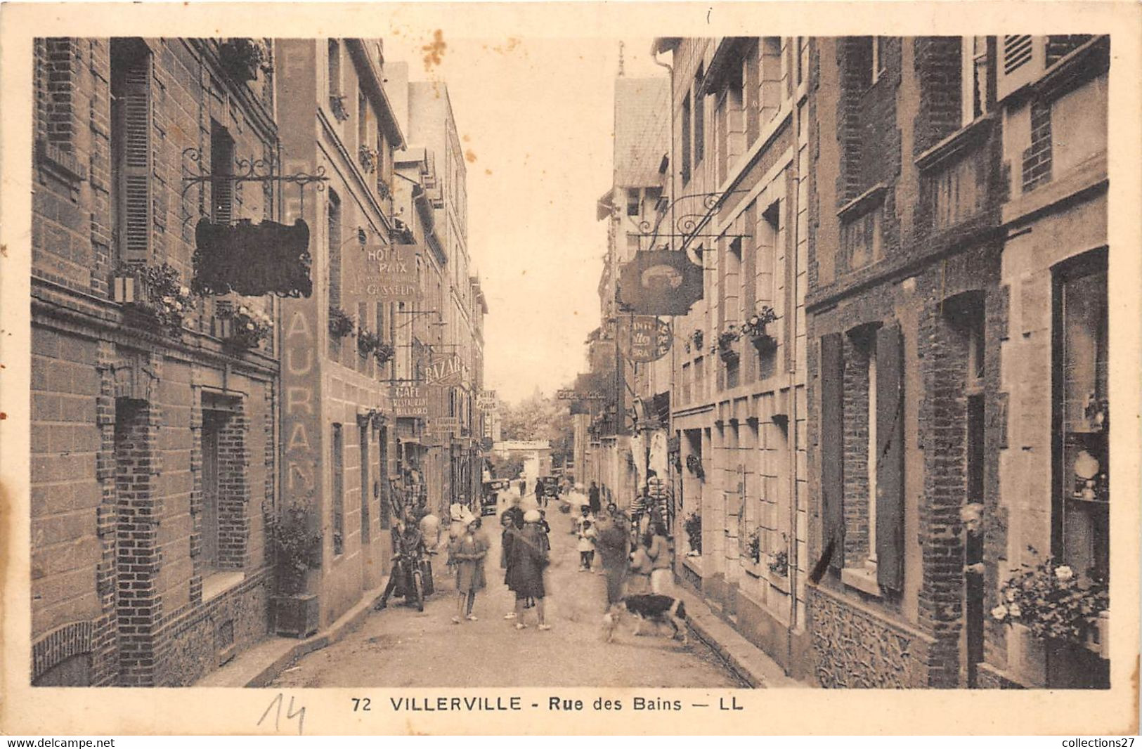 14-VILLERVILLE- RUE DES BAINS - Villerville