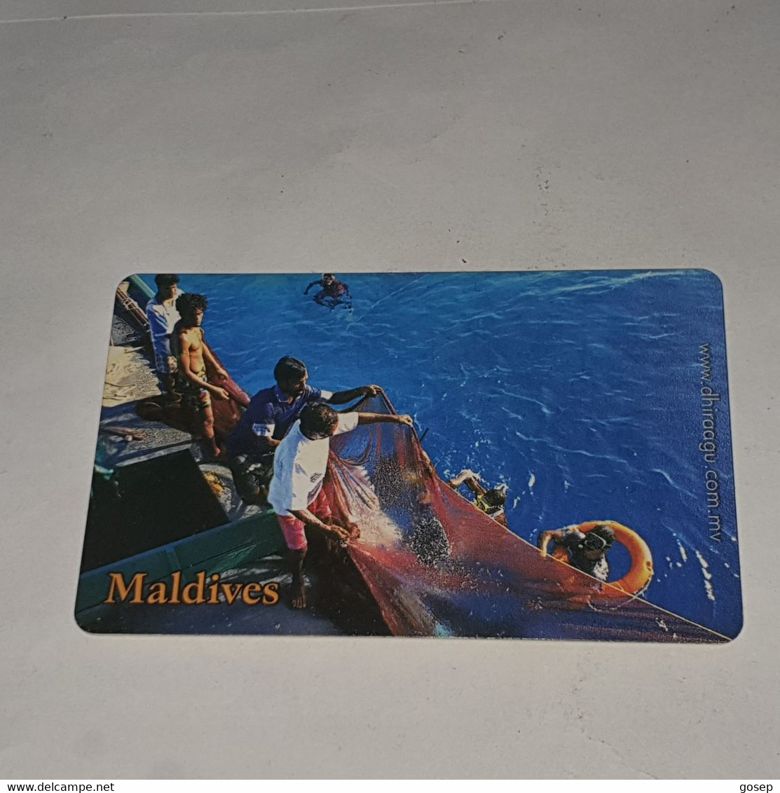 Maldives-(MLD-23Aa-MAL-C-23A)-fisherman And Swimmers-(27)-(RF50)-(2002029900028107)-used Card+1card Prepiad Free - Maldiven