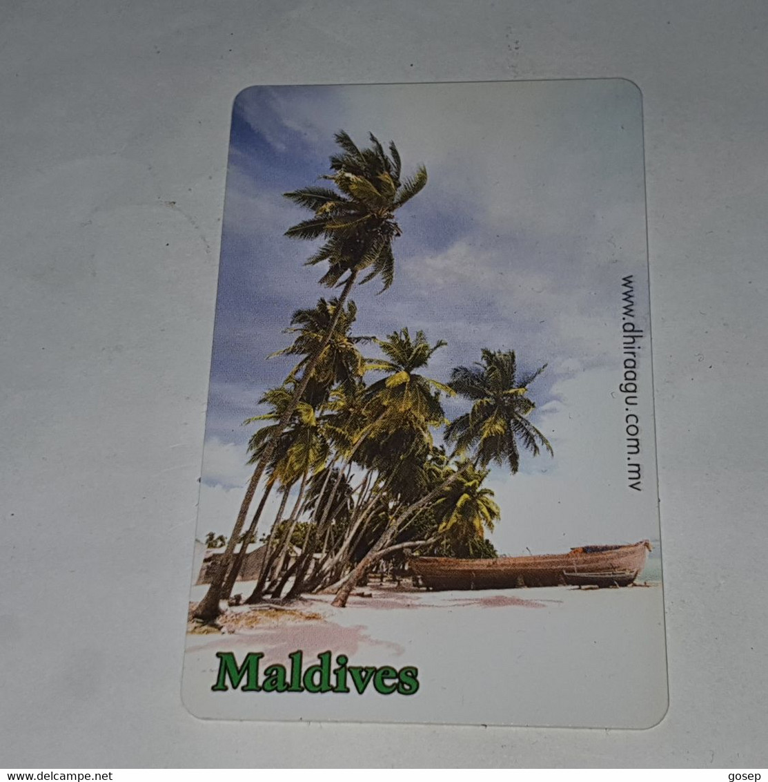 Maldives-(MLD-28A-MAL-C-28A)-palmtrees-(31)-(RF50)-(2003046501374945)-used Card+1card Prepiad Free - Maldiven
