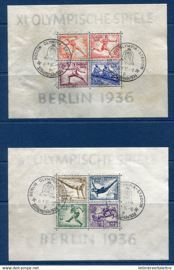 ⭐ Allemagne - Bloc - YT N° 4 Et 5 - Oblitéré - TB - 1936 ⭐ - Blocks & Sheetlets