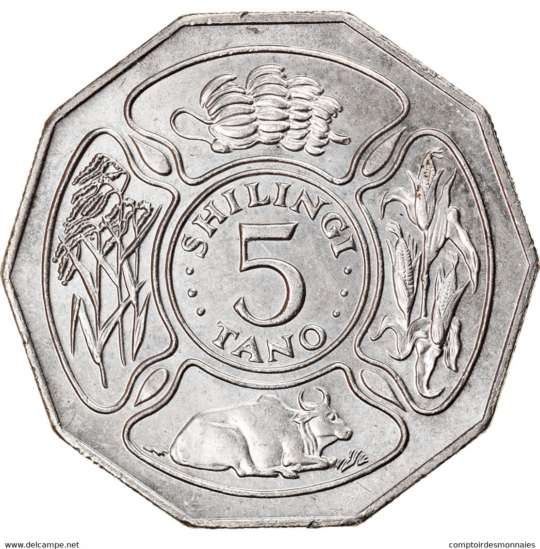 Monnaie, Tanzania, 5 Shilingi, 1993, SPL, Nickel Clad Steel, KM:23a.2 - Tanzanie