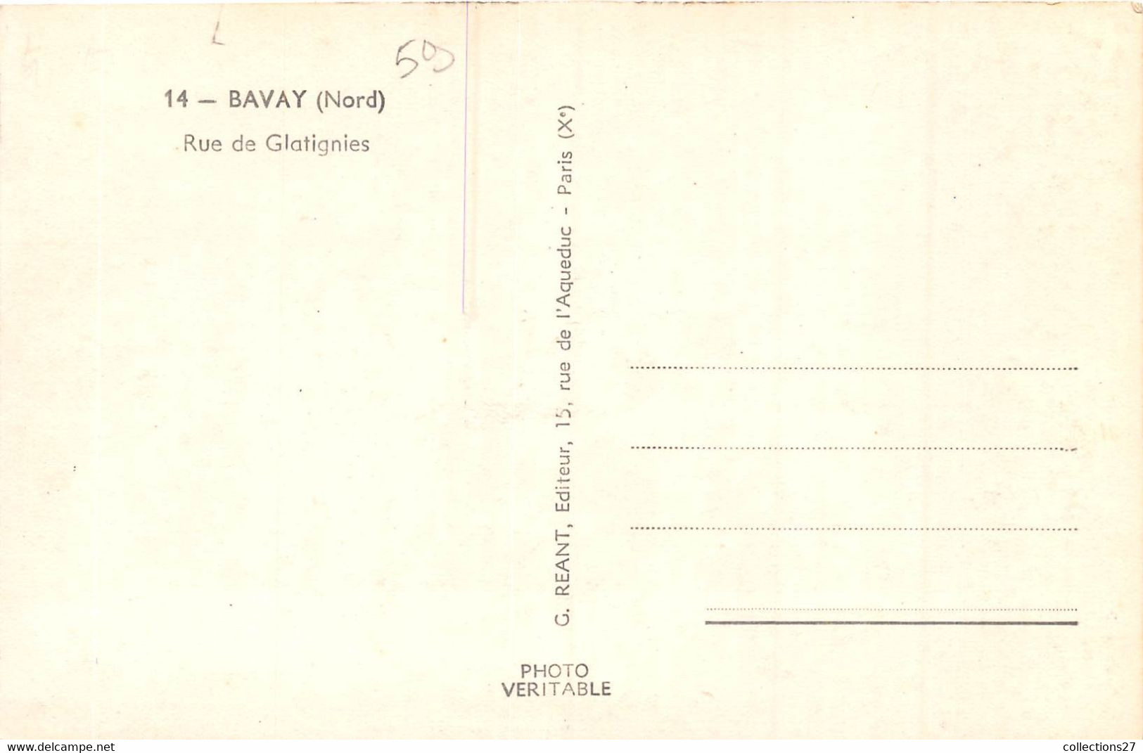 59-BAVAY- RUE DE GLATIGNIES - Bavay