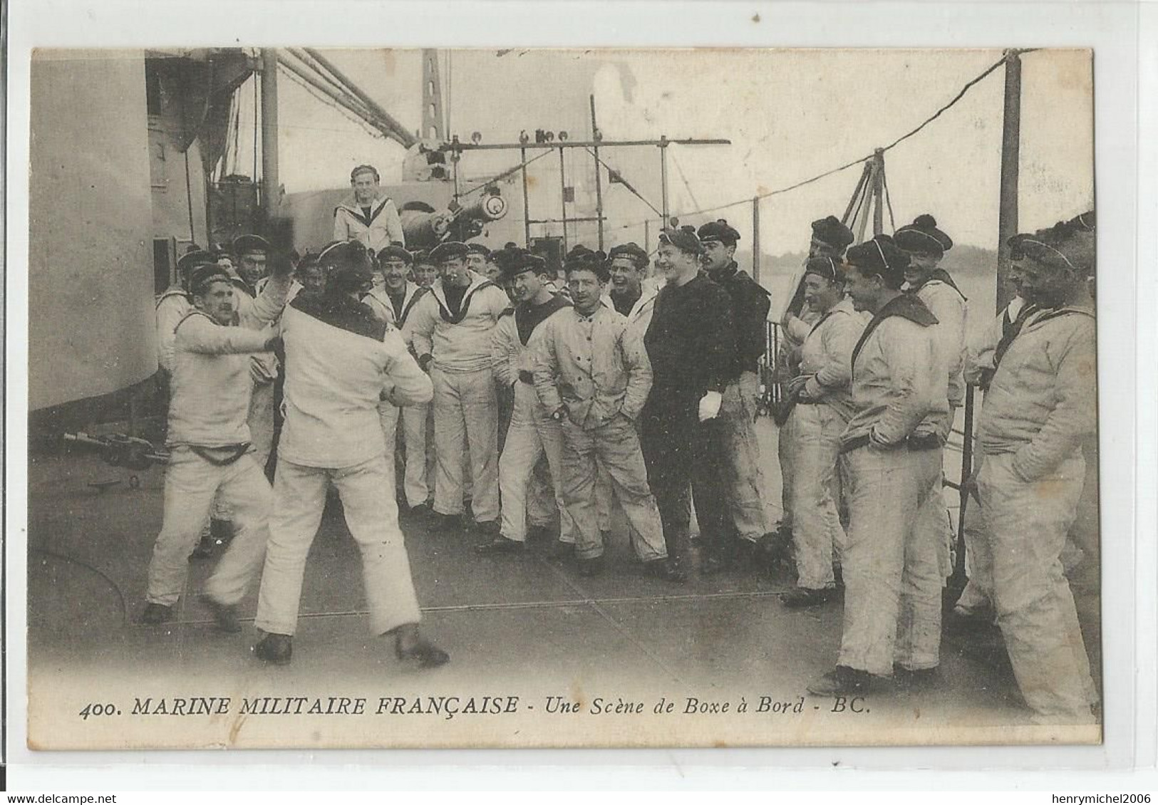 Marine Militaire Française Une Scène De Boxe A Bord écrit Il Y A Beaucoup De Bléssés Tous Les Jours ...les Boches ... - Weltkrieg 1914-18