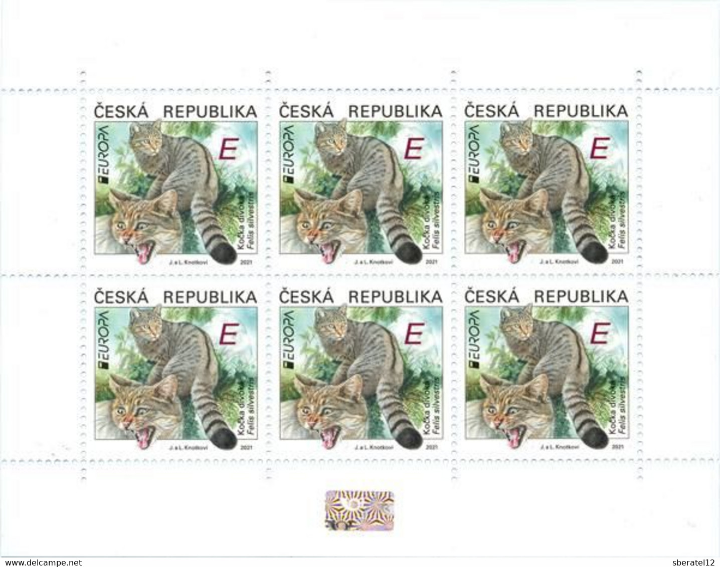 PRE-ORDER CZECH REPUBLIC EUROPA 2021 European Wildcat (Felis Silvestris) 1 M/s Of 6 Stamps MNH ** New Kočka Divoká Katze - Unused Stamps