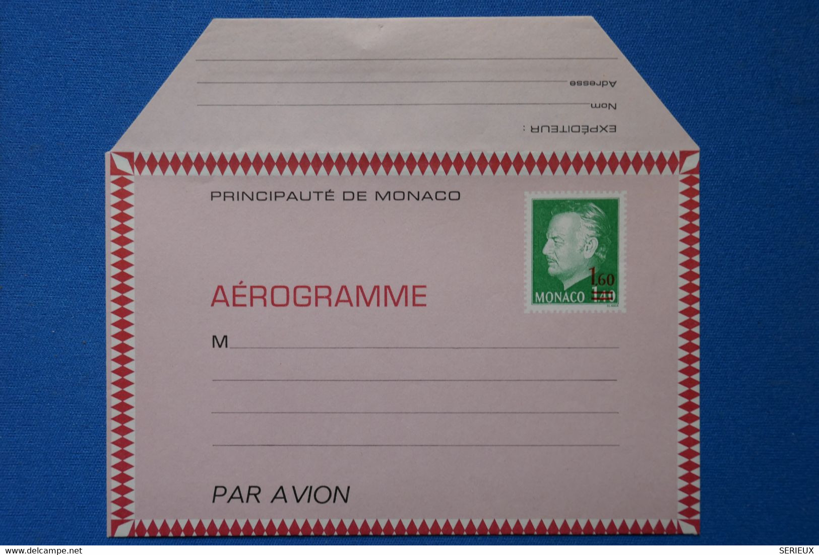 Q5 PRINCIPAUTE  DE MONACO BELLE LETTRE AEROGRAMME 1976 NON VOYAGé NEUF+ SURCHARGE - Lettres & Documents
