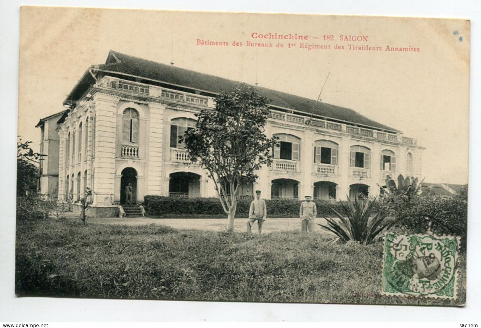 COCHINCHINE SAIGON Batiments Bureaux Militaires 1 Er Régiment Tirailleurs Annamites  1912   D07 2021 - Vietnam