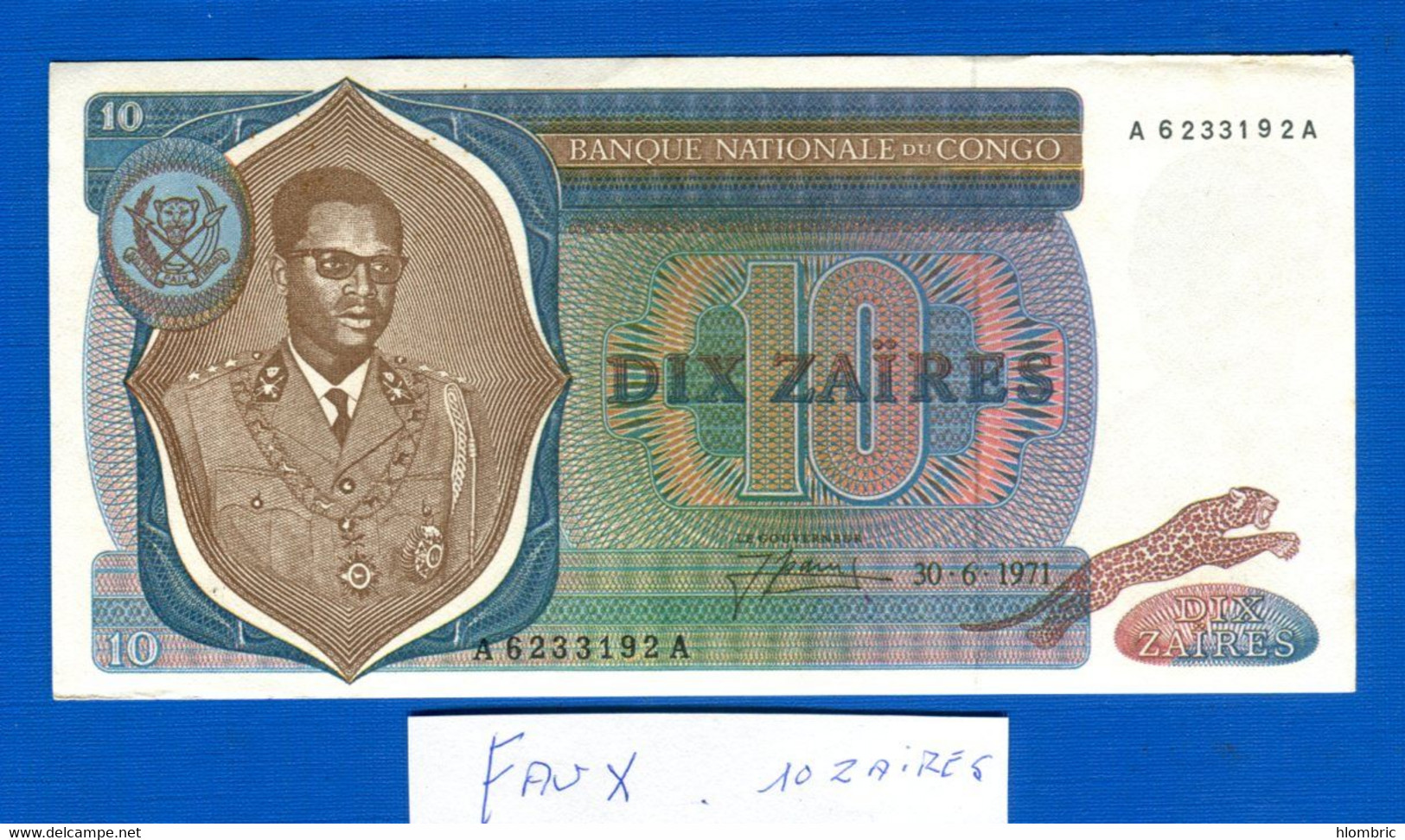 Congo  Zaire  Faux  Du  30 /6 /1971  Faux  Neuf - Democratic Republic Of The Congo & Zaire