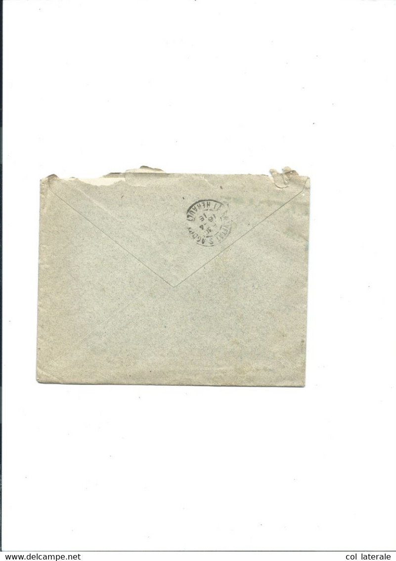 1915 Enveloppe + En-tête Jeanne Nègre CUIRS Bédarieux Hérault 34  TB 3 Scans - 1900 – 1949