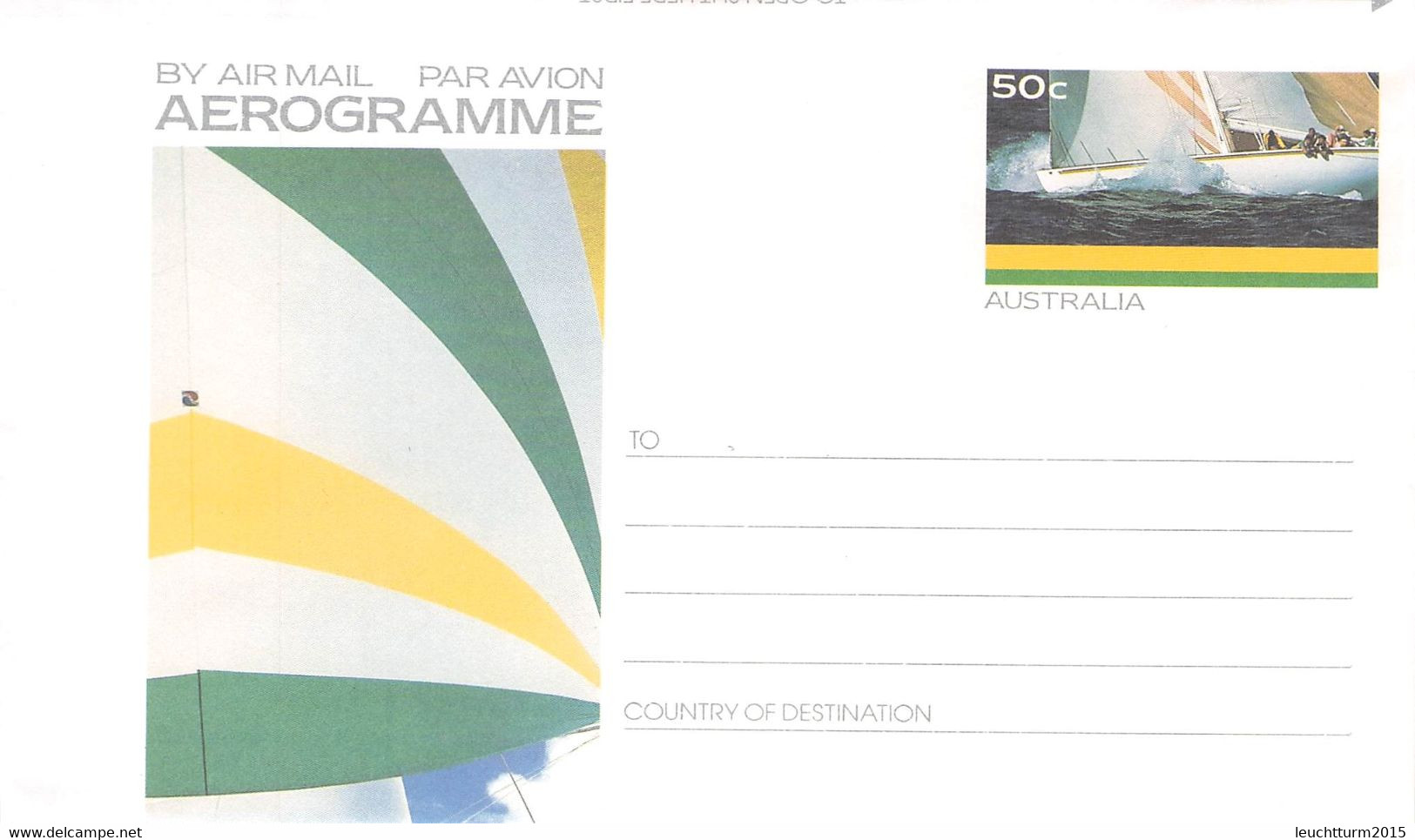 AUSTRALIA - AEROGRAMME 50c 1986 AMERICA'S CUP MNH #A80 / QE137 - Aérogrammes