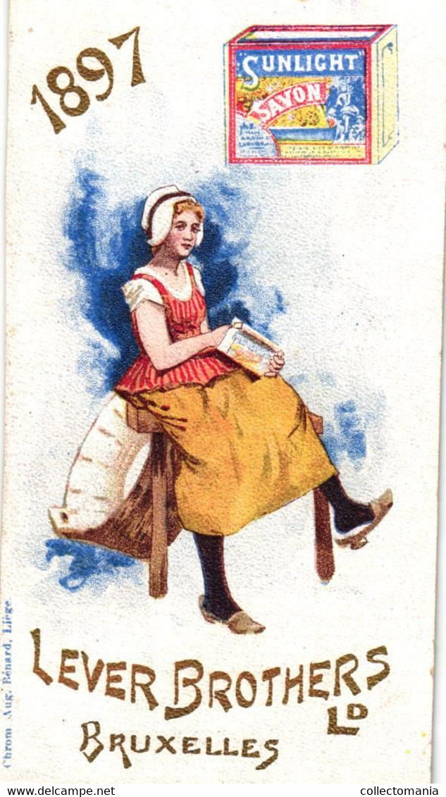 2 Cards Sunlight Savon Lever Brothers  Bruxelles Calendrier 1897 - Autres & Non Classés