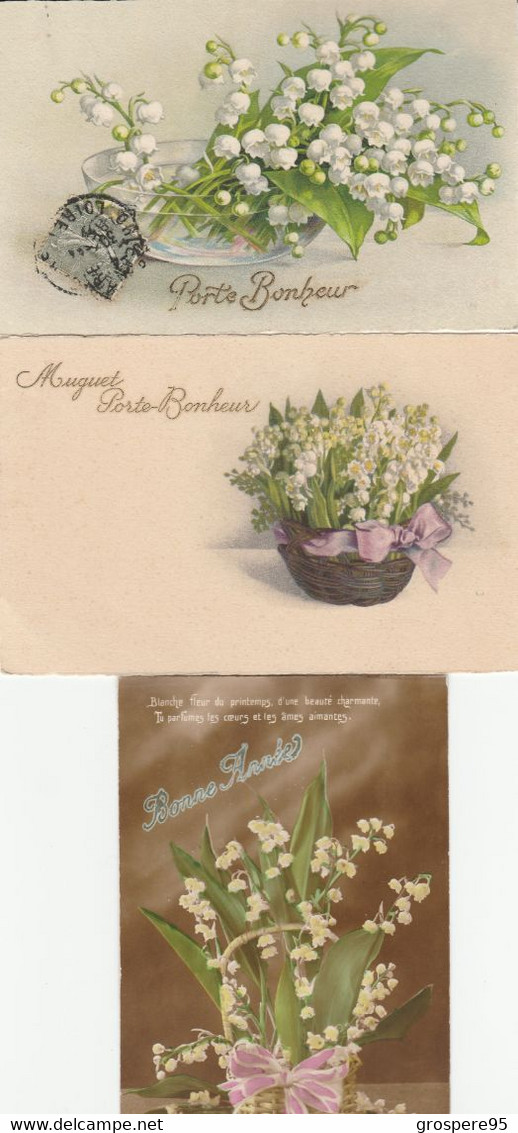 MUGUET 3 CPA 1921 1922 1923 - Bloemen