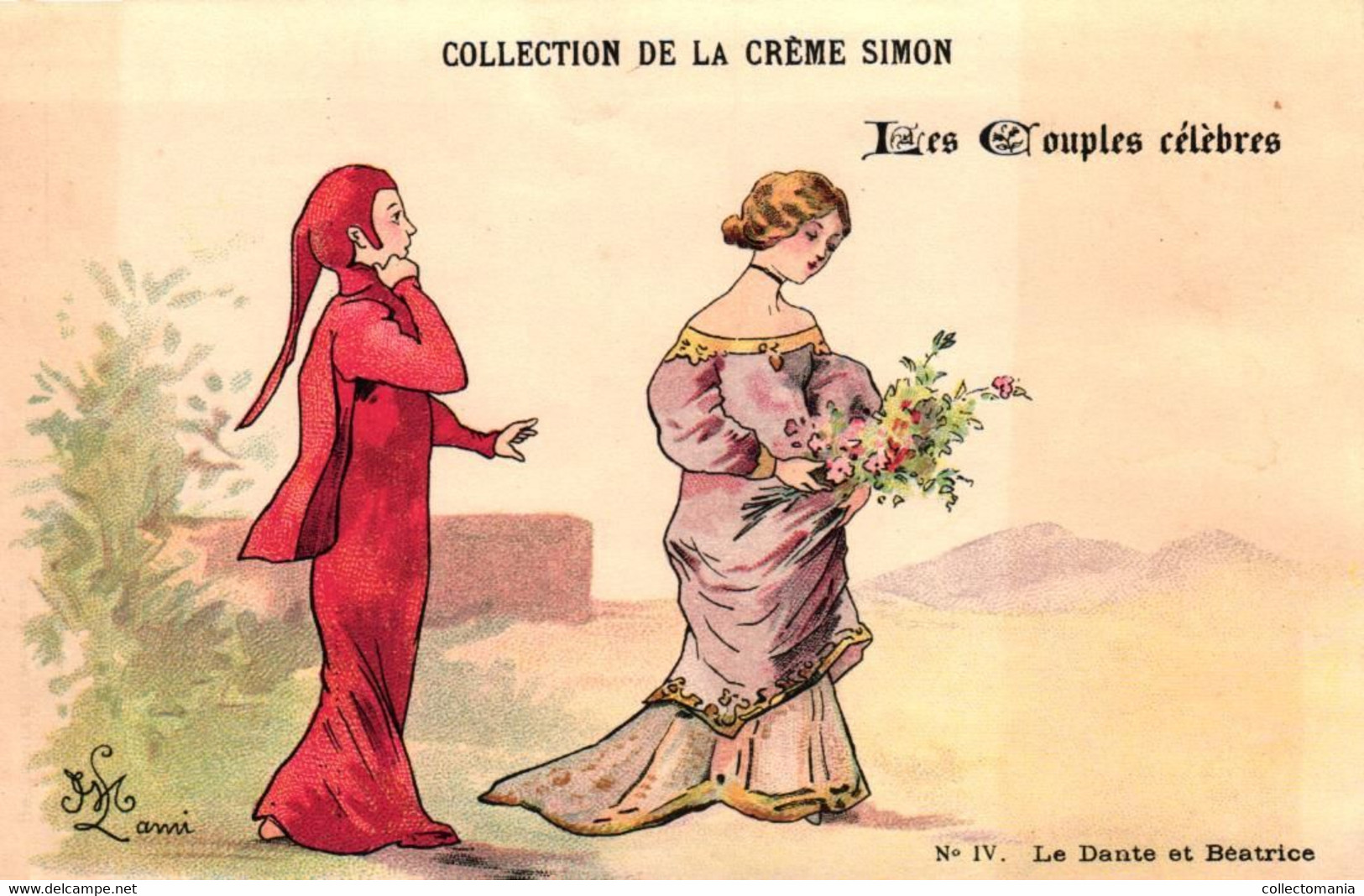 8 Cartes Postales  Crème SIMON Les Couples Célèbres  Illustr. Lami - Other & Unclassified