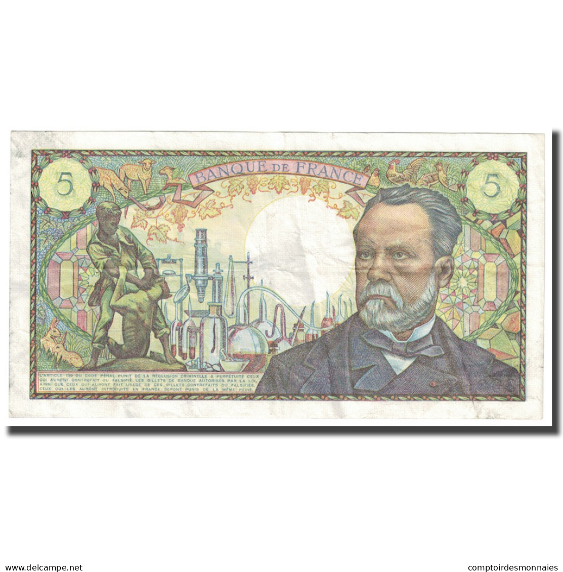 France, 5 Francs, Pasteur, 1970, 1970-01-08, TTB, Fayette:61.12, KM:146b - 5 F 1966-1970 ''Pasteur''