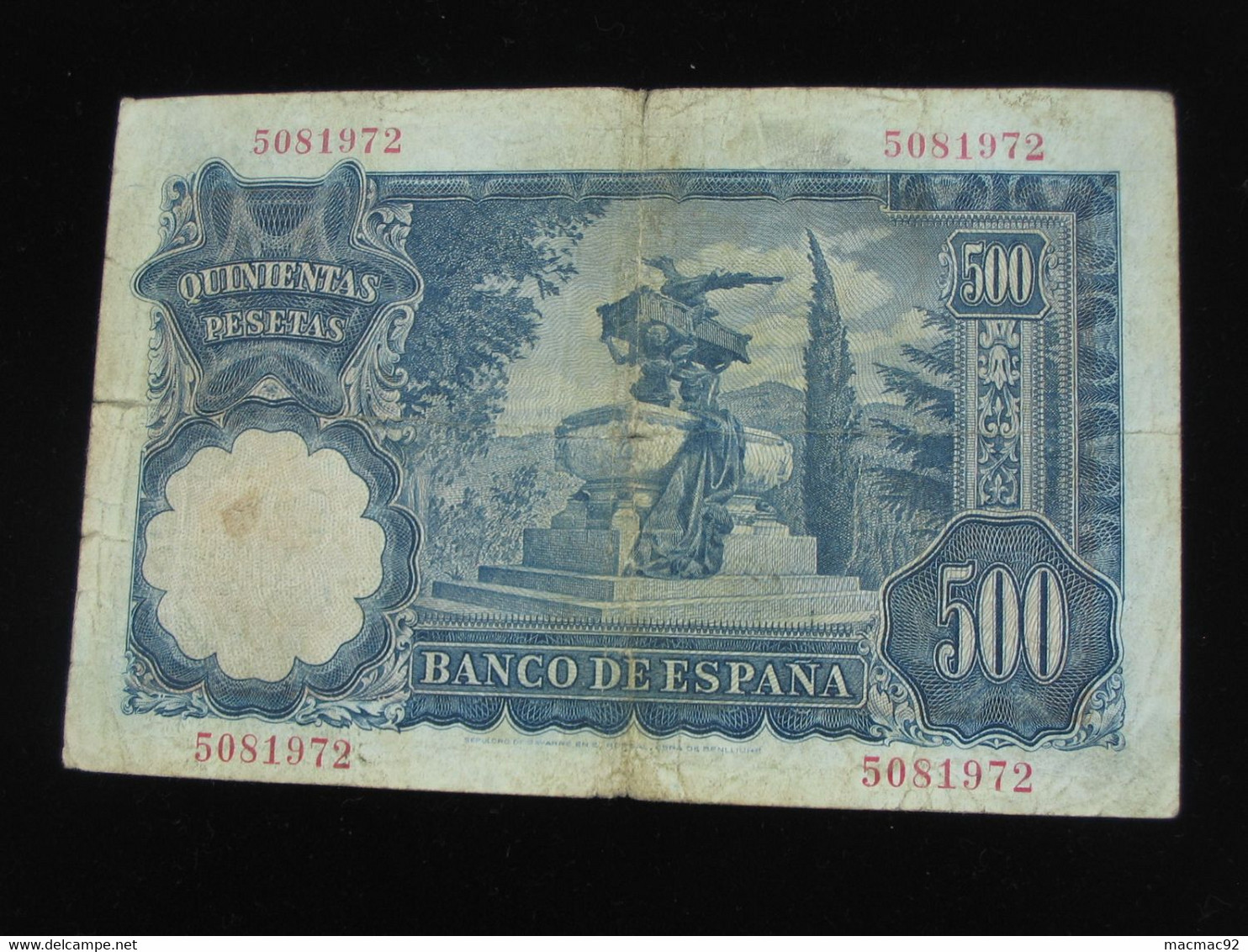 500 Pesetas - Quinientas Pestas - ESPAGNE-  15.11.1951. El Banco De ESPANA **** EN ACHAT IMMEDIAT **** - 500 Pesetas