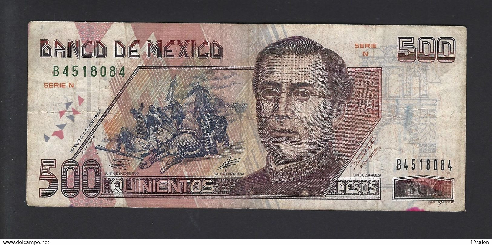 BILLET MEXIQUE 500 PESOS - Messico