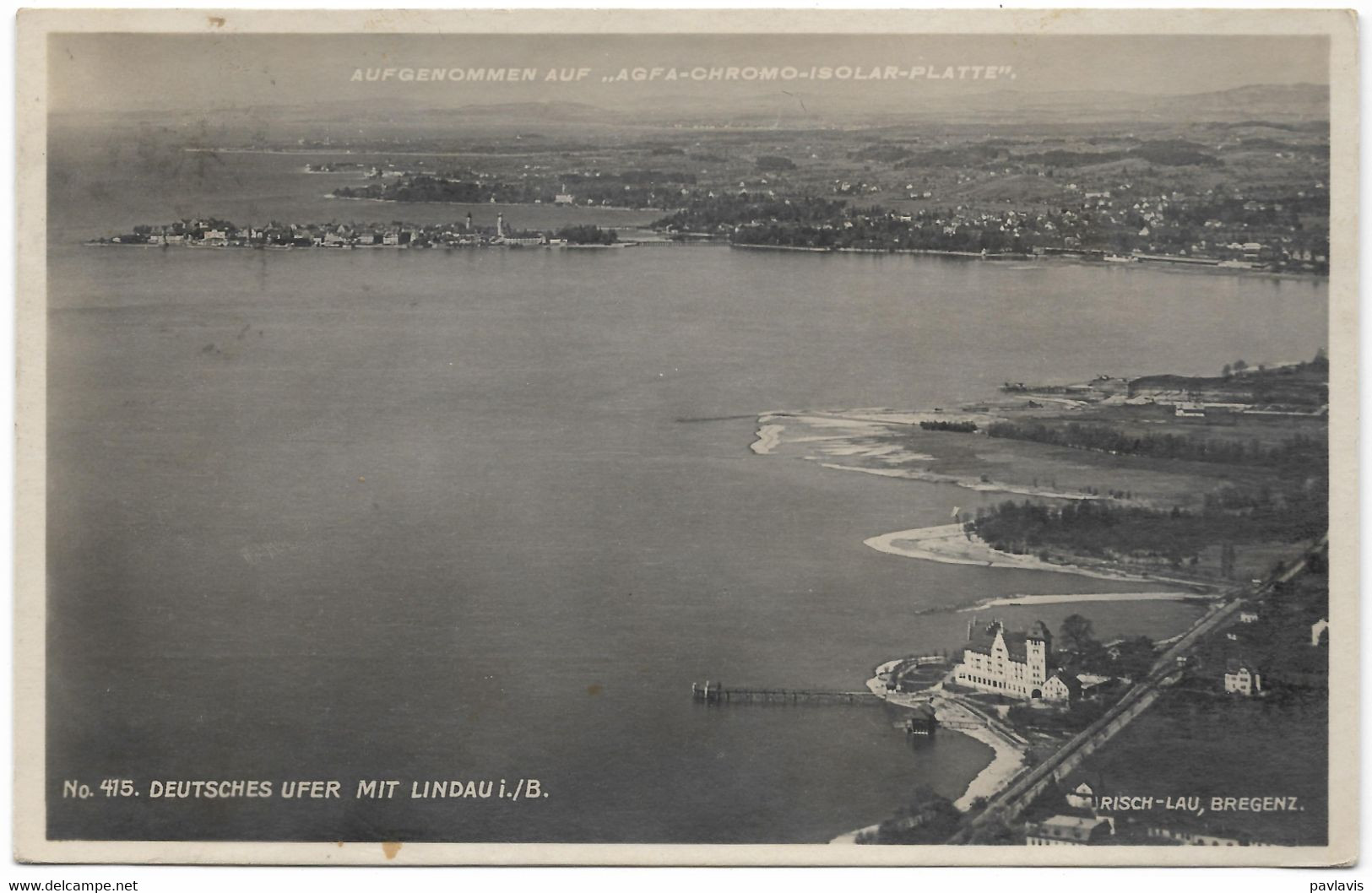 Foto Karte: Luftbild – Deutsches Ufer / German Shore – Lindau (Bodensee) – With A Stamp – Year 1927 - Schwabach