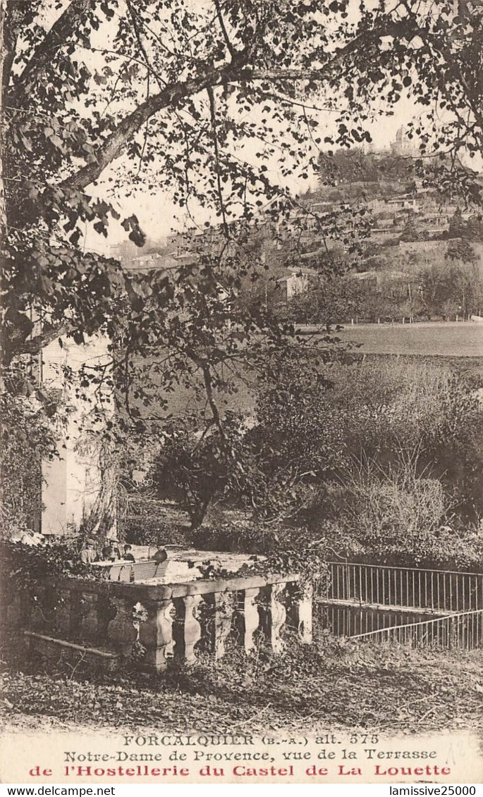 04 Forcalquier Notre Dame De Provence Vue De Le Terrasse De L'hostellerie Du Castel De La Louette - Forcalquier