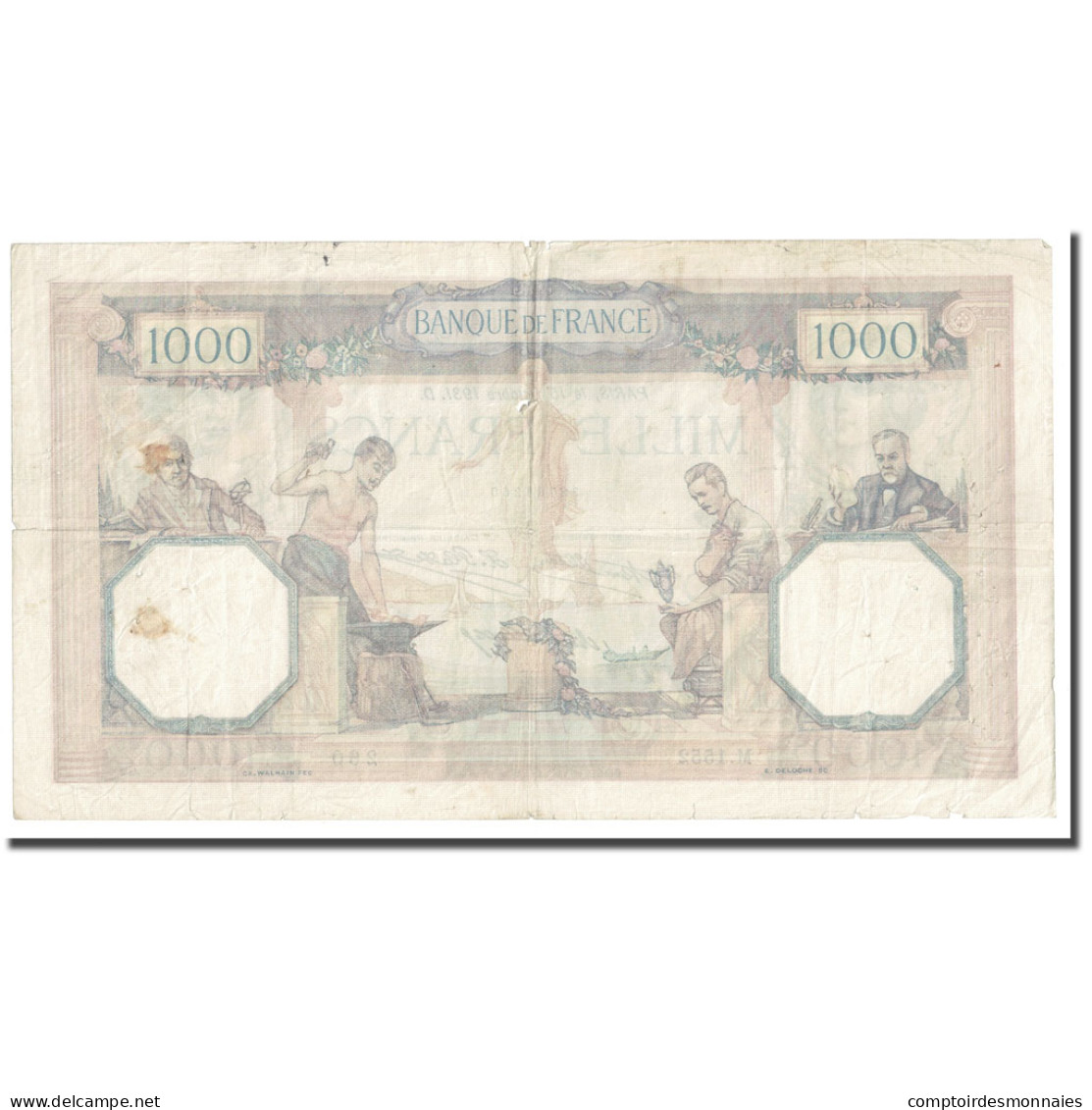 France, 1000 Francs, Cérès Et Mercure, 1931, 1931-10-15, TB+, Fayette:37.6 - 1 000 F 1927-1940 ''Cérès E Mercure''