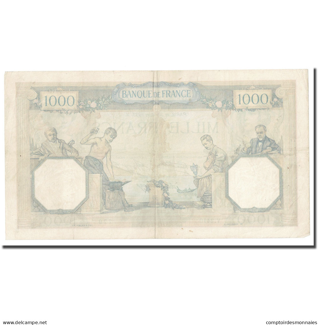 France, 1000 Francs, Cérès Et Mercure, 1933, 1933-03-30, TTB+, Fayette:37.8 - 1 000 F 1927-1940 ''Cérès Et Mercure''