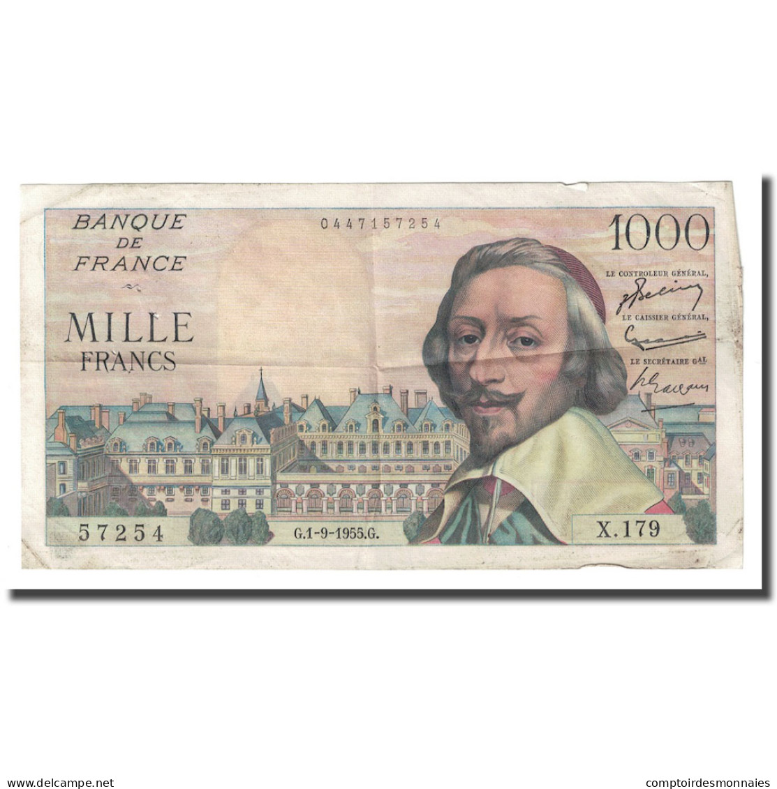 France, 1000 Francs, Richelieu, 1955, 1955-09-01, TTB, Fayette:42.15, KM:134a - 1 000 F 1953-1957 ''Richelieu''