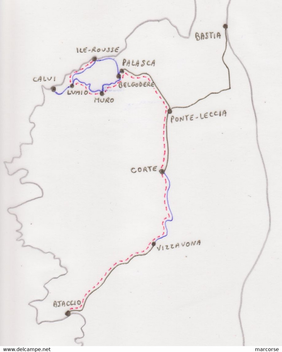 CORSE Rare Convoyeur PONTE-LECCIA à PALASCA Lettre D'Ajaccio > Ile-Rousse 1889 + FB LUMIO / 15c SAGE Cf. Description ! - 1877-1920: Période Semi Moderne