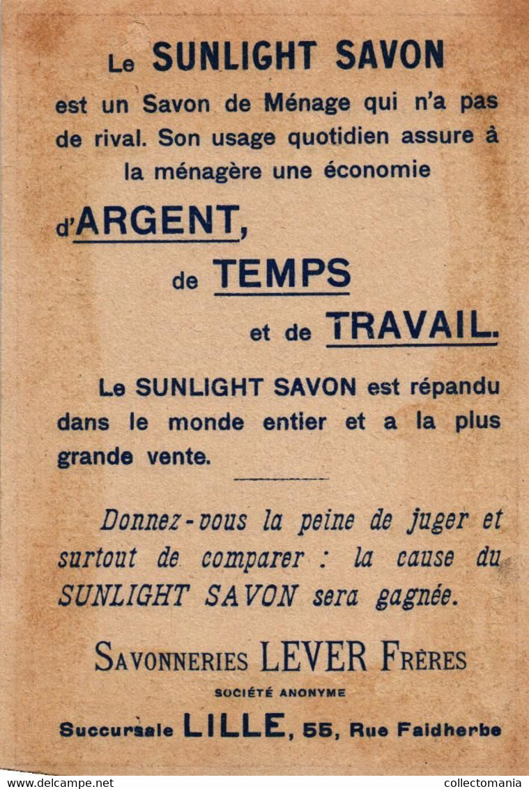 3 Cartes  Publi. Le Sunlight Savonneries Lever Frères Lille Colombine & Pierrot Lith. Goossens - Otros & Sin Clasificación