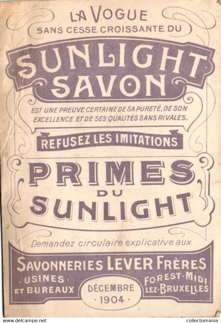 3 Cartes  Publi. Le Sunlight Savonneries Lever Frères Lille Des Bulles Badminton Lith. Goossens - Other & Unclassified