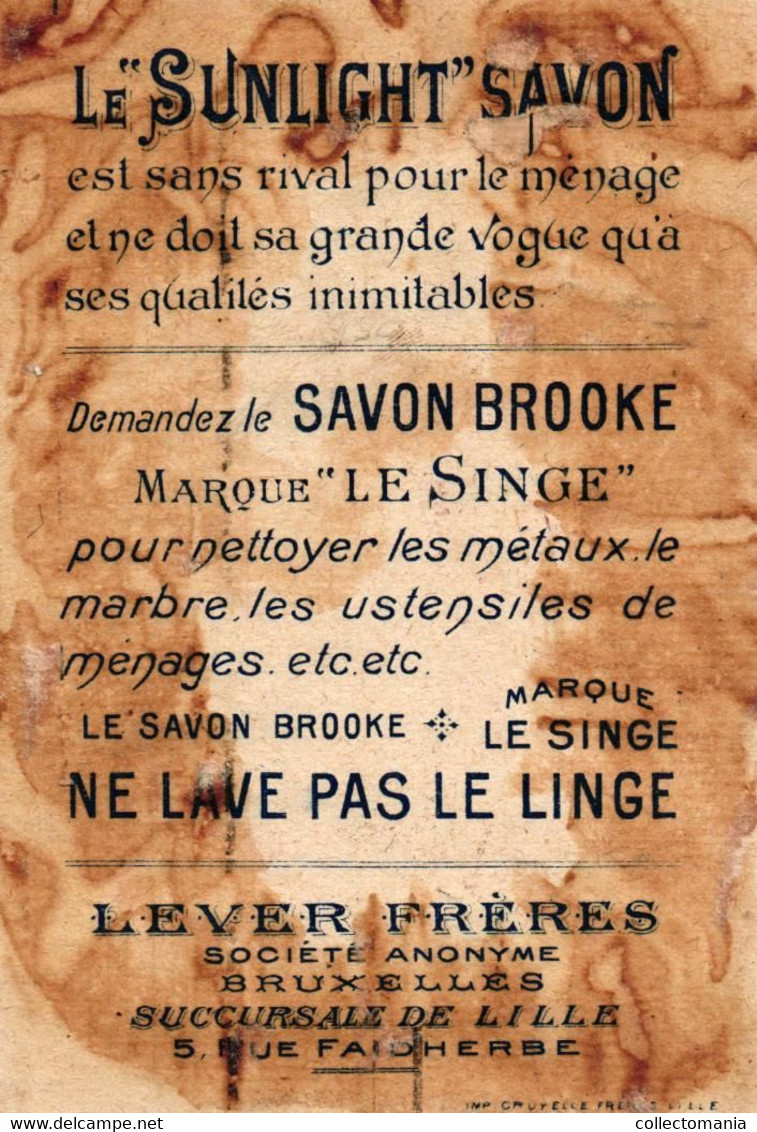 3 Cartes  Publi. Le Sunlight Savonneries Lever Frères Lille Des Bulles Badminton Lith. Goossens - Otros & Sin Clasificación