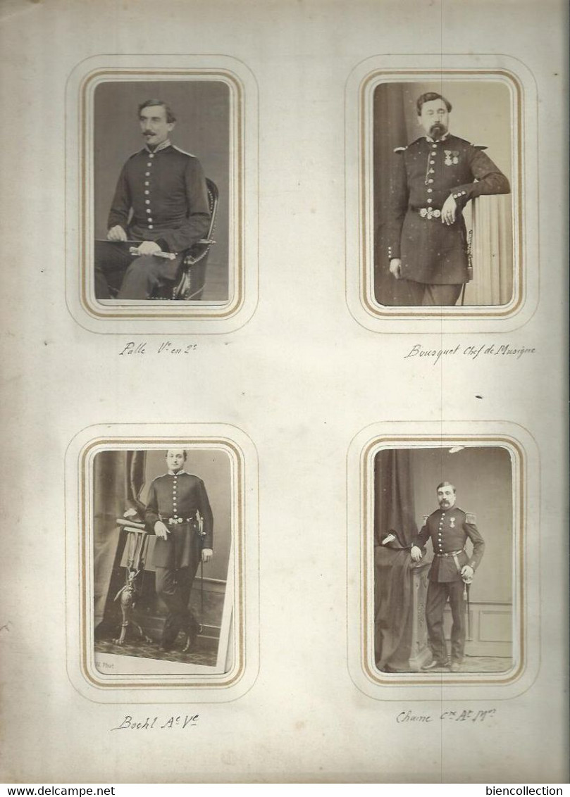 140 photos 10cm X 6cm de militaires avec les noms indiqués.