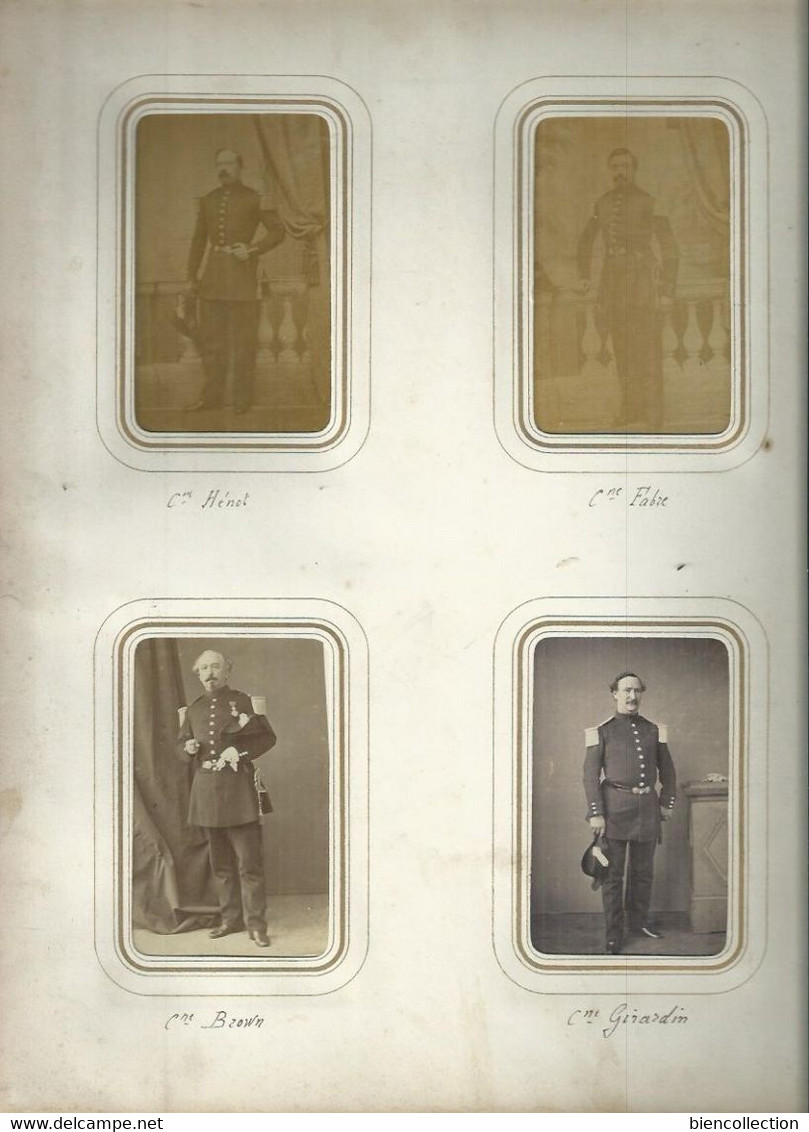 140 photos 10cm X 6cm de militaires avec les noms indiqués.