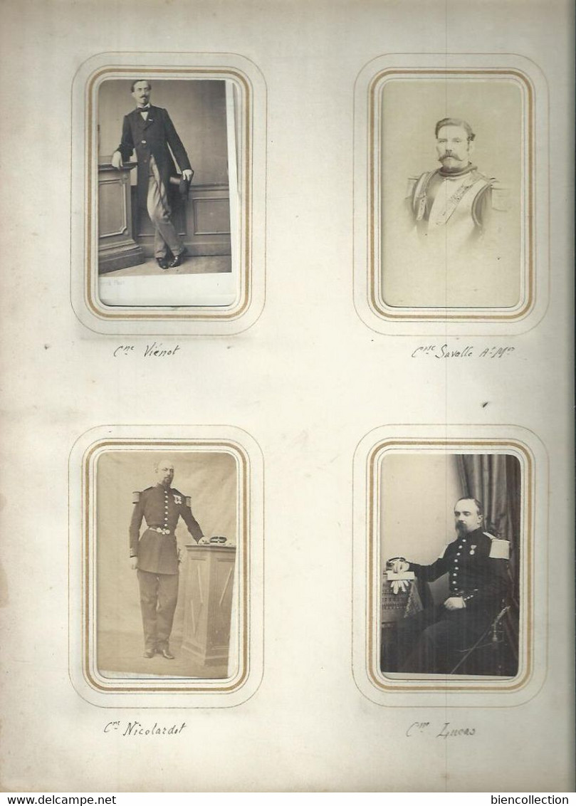 140 photos 10cm X 6cm de militaires avec les noms indiqués.