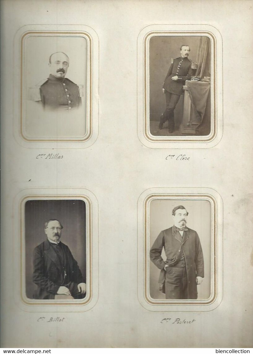 140 photos 10cm X 6cm de militaires avec les noms indiqués.