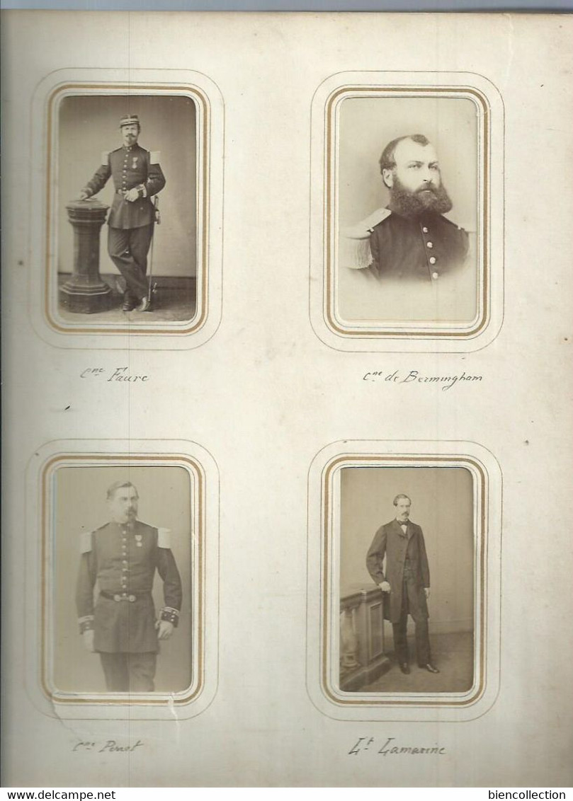 140 photos 10cm X 6cm de militaires avec les noms indiqués.