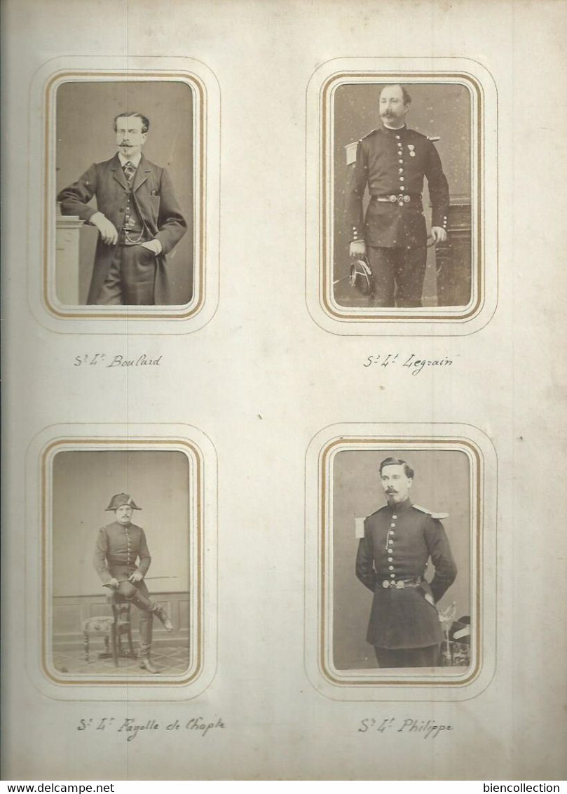 140 photos 10cm X 6cm de militaires avec les noms indiqués.