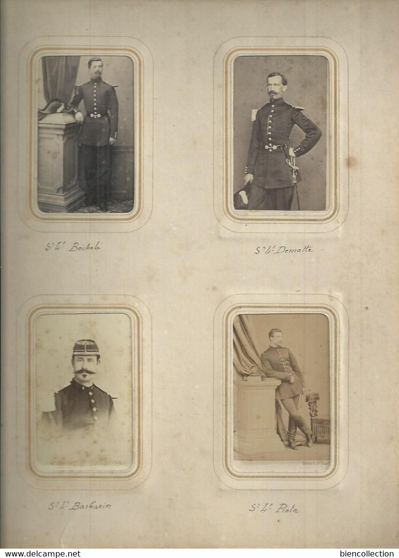 140 photos 10cm X 6cm de militaires avec les noms indiqués.