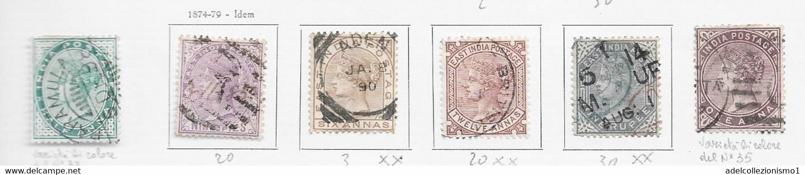 95564) INDIA INGLESE- LOTTO DI FRANCOBOLLI- 1874-79 VITTORIA - USATI+ - Other & Unclassified