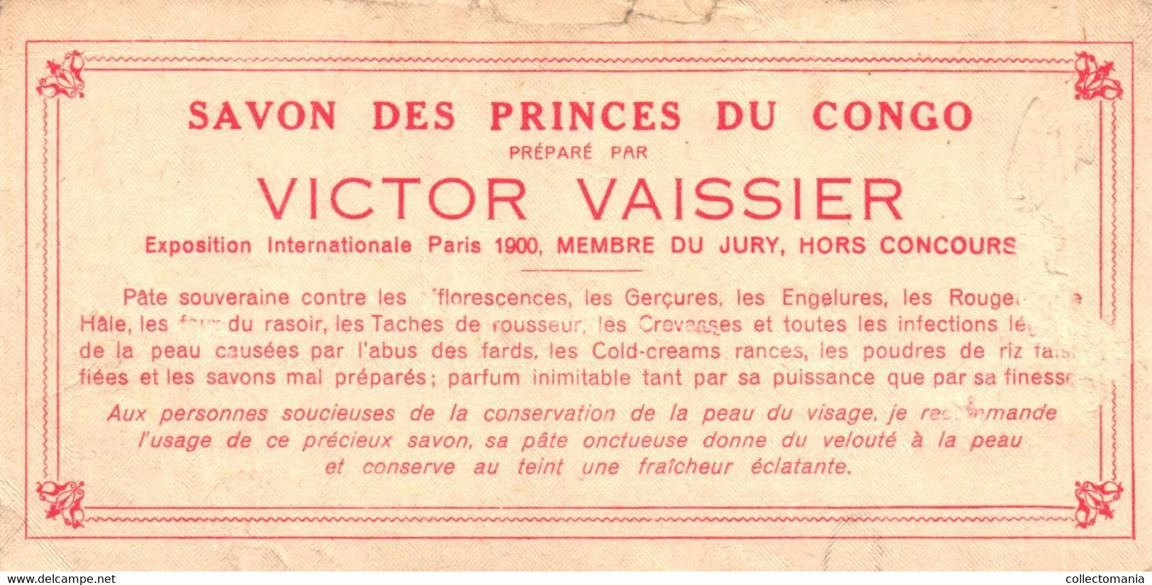 4 Cartes Savonnerie & Parfumerie des Princes du CONGO Victor Vaissier Calendrier 1892