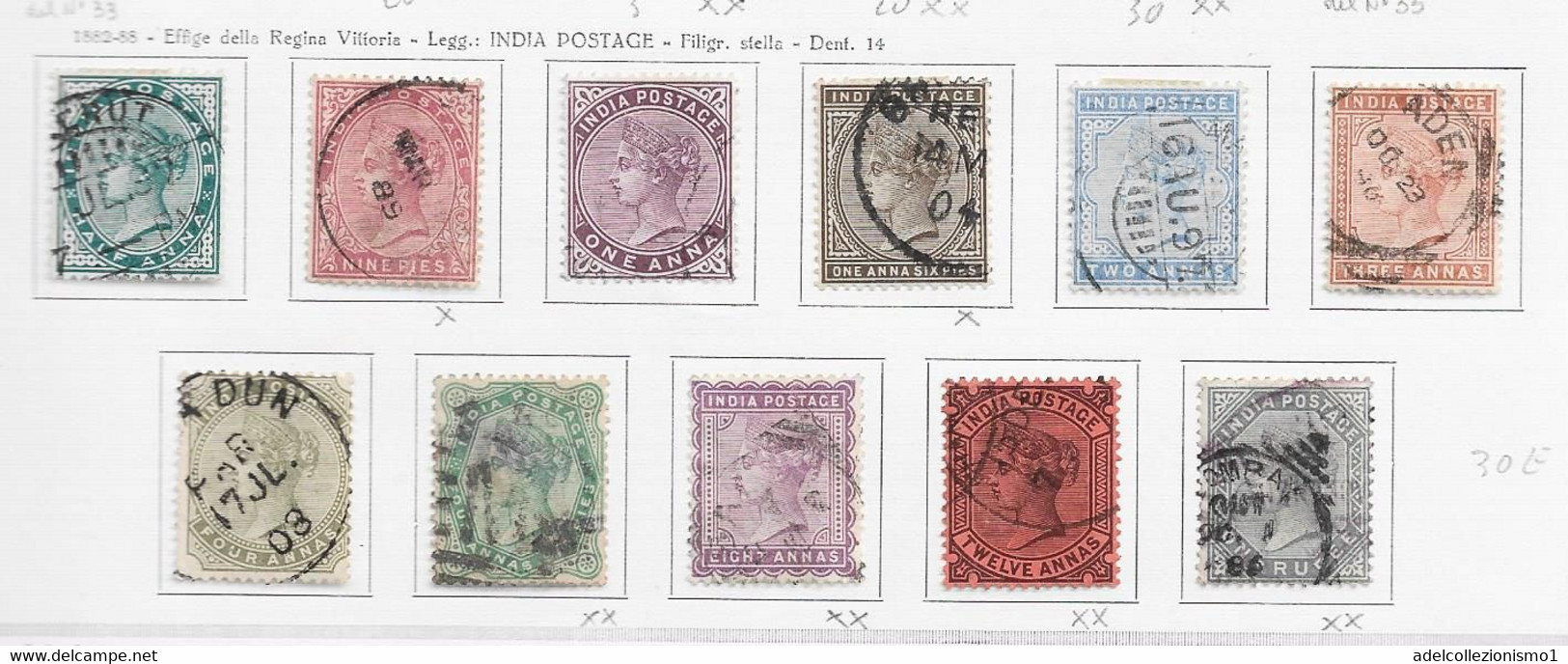 95565) INDIA INGLESE- LOTTO DI FRANCOBOLLI- 1874-79 VITTORIA - USATI+ - Other & Unclassified