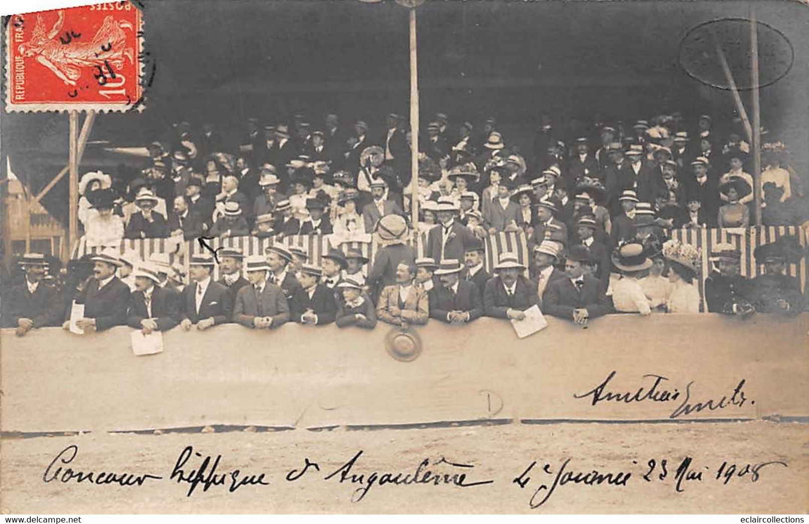 Angoulême         16           Concours Hippique. Mai 1908 La Tribune. Carte Photo      (voir Scan) - Angouleme