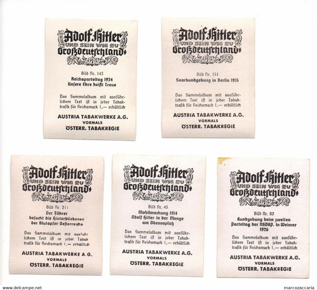 ADOLF HITLER - AUSTRIA TABAKWERKE A.G., Figurine Terzo Reich - Werbeartikel