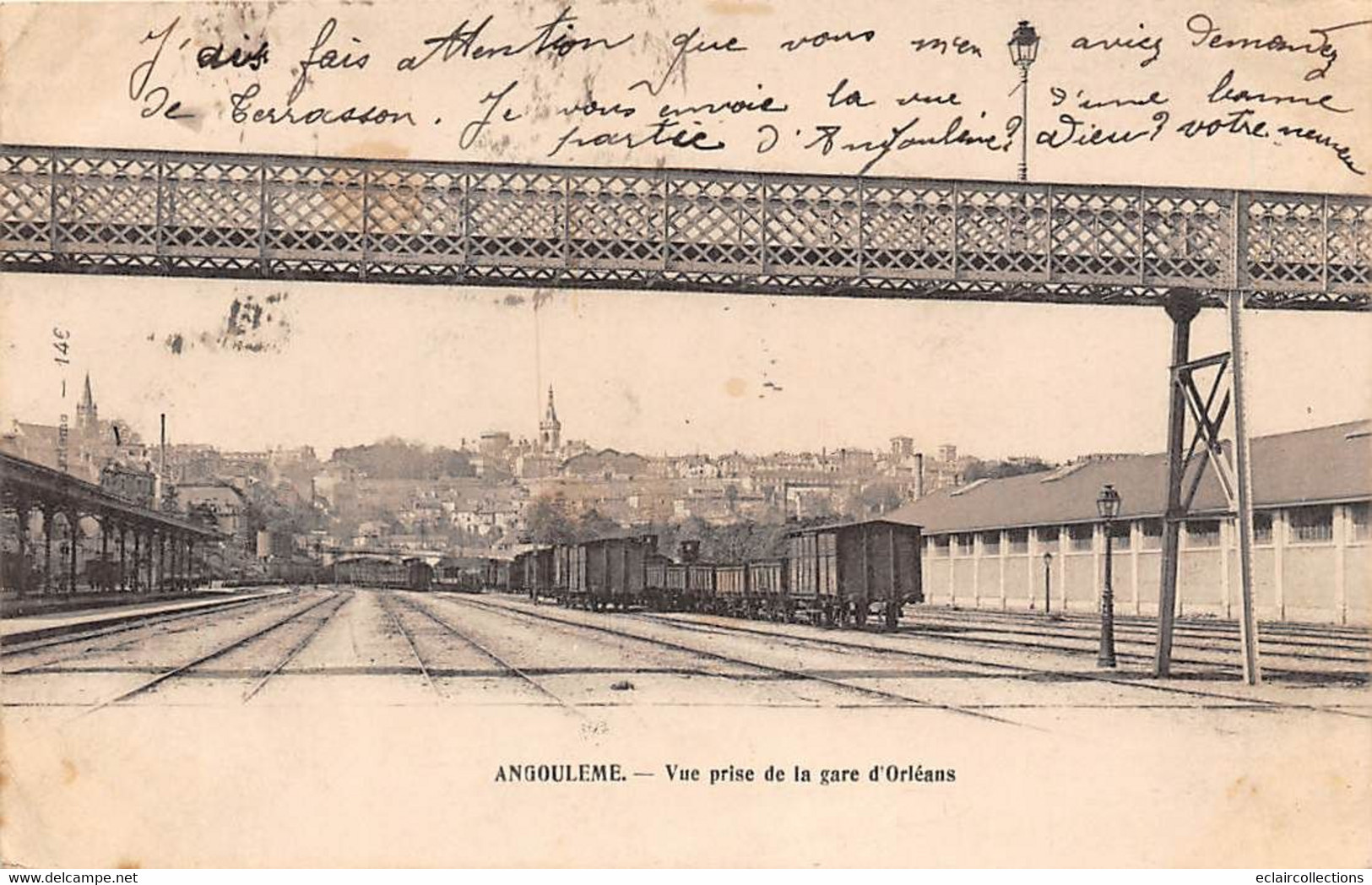 Angoulême         16           Vue Prise De La Gare D'Orléans . Train    (voir Scan) - Angouleme