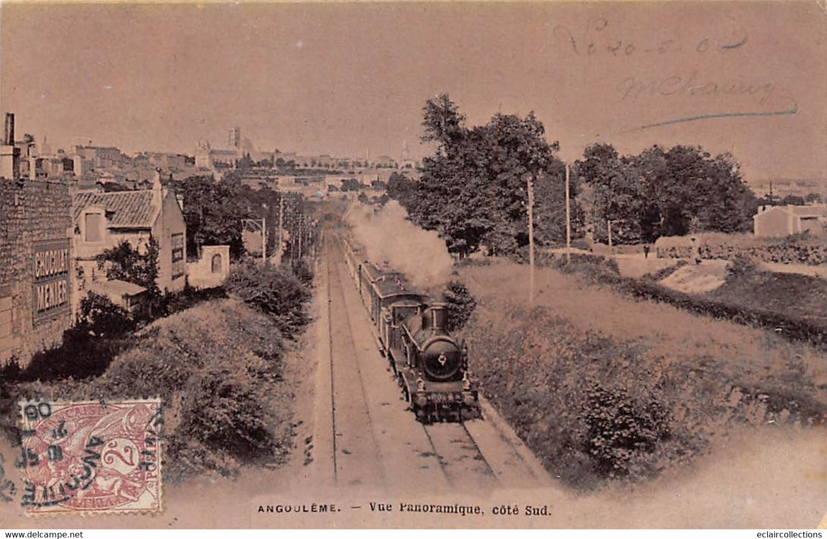 Angoulême         16         Vue Panoramique Côté Sud . Train   (voir Scan) - Angouleme