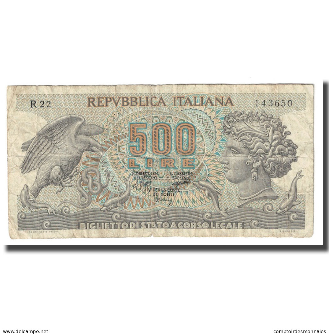 Billet, Italie, 500 Lire, 1970, 1970-02-23, KM:93a, TB+ - 500 Lire