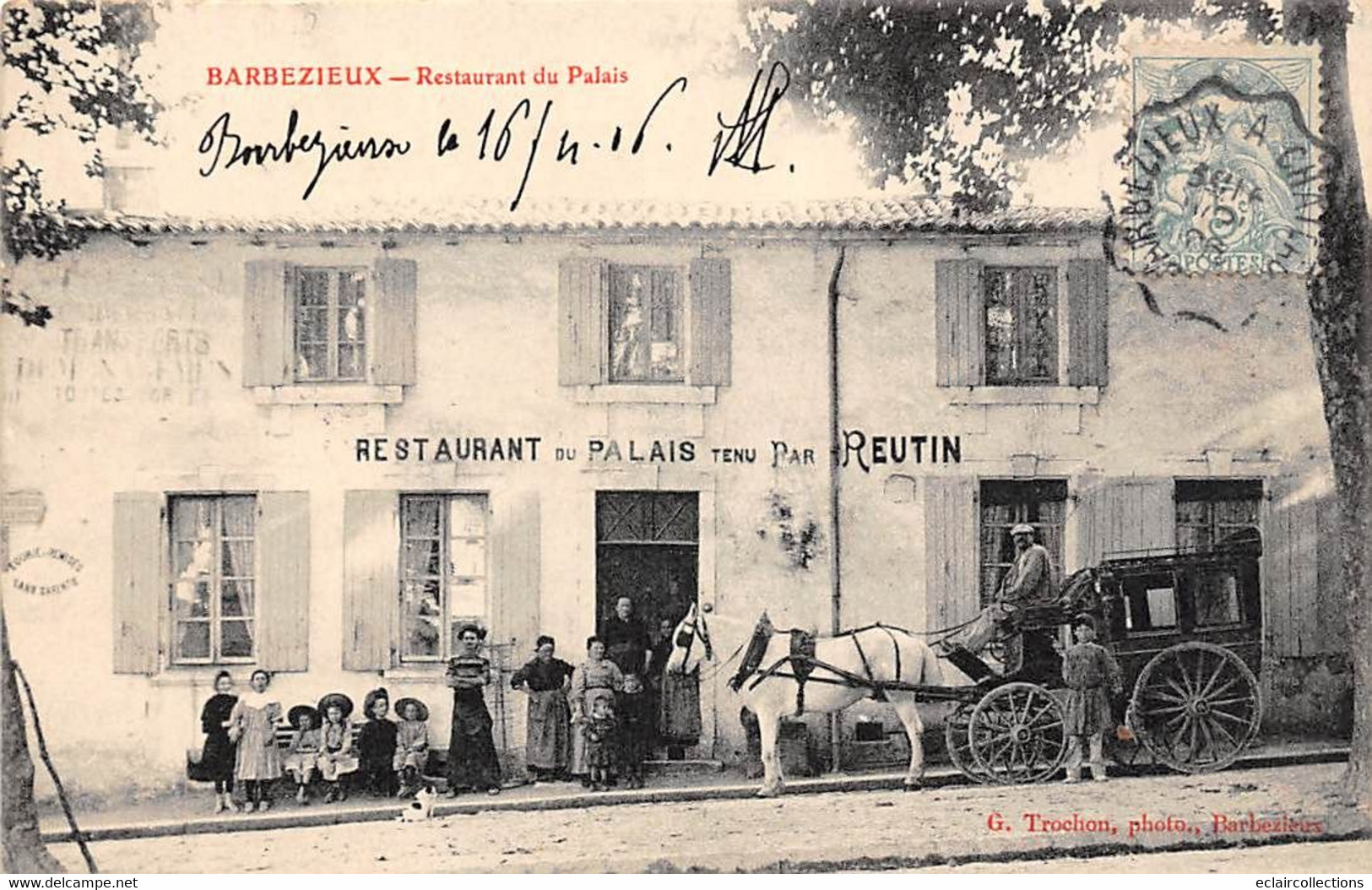 Barbezieux          16       Restaurant Du Palais  Tenu Par Rotin      (voir Scan) - Sonstige & Ohne Zuordnung