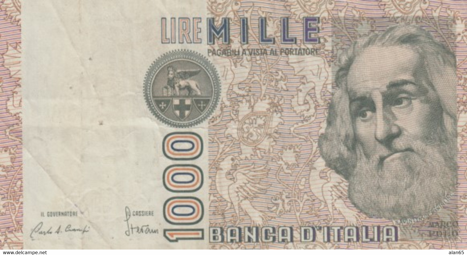 Italy #109a, 1,000 Lire 1982 Banknote - 1000 Lire