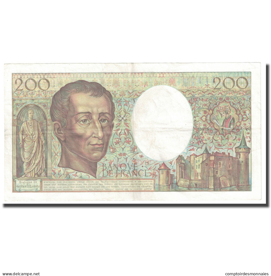 France, 200 Francs, Montesquieu, 1987, TTB+, Fayette:70.7, KM:155b - 200 F 1981-1994 ''Montesquieu''