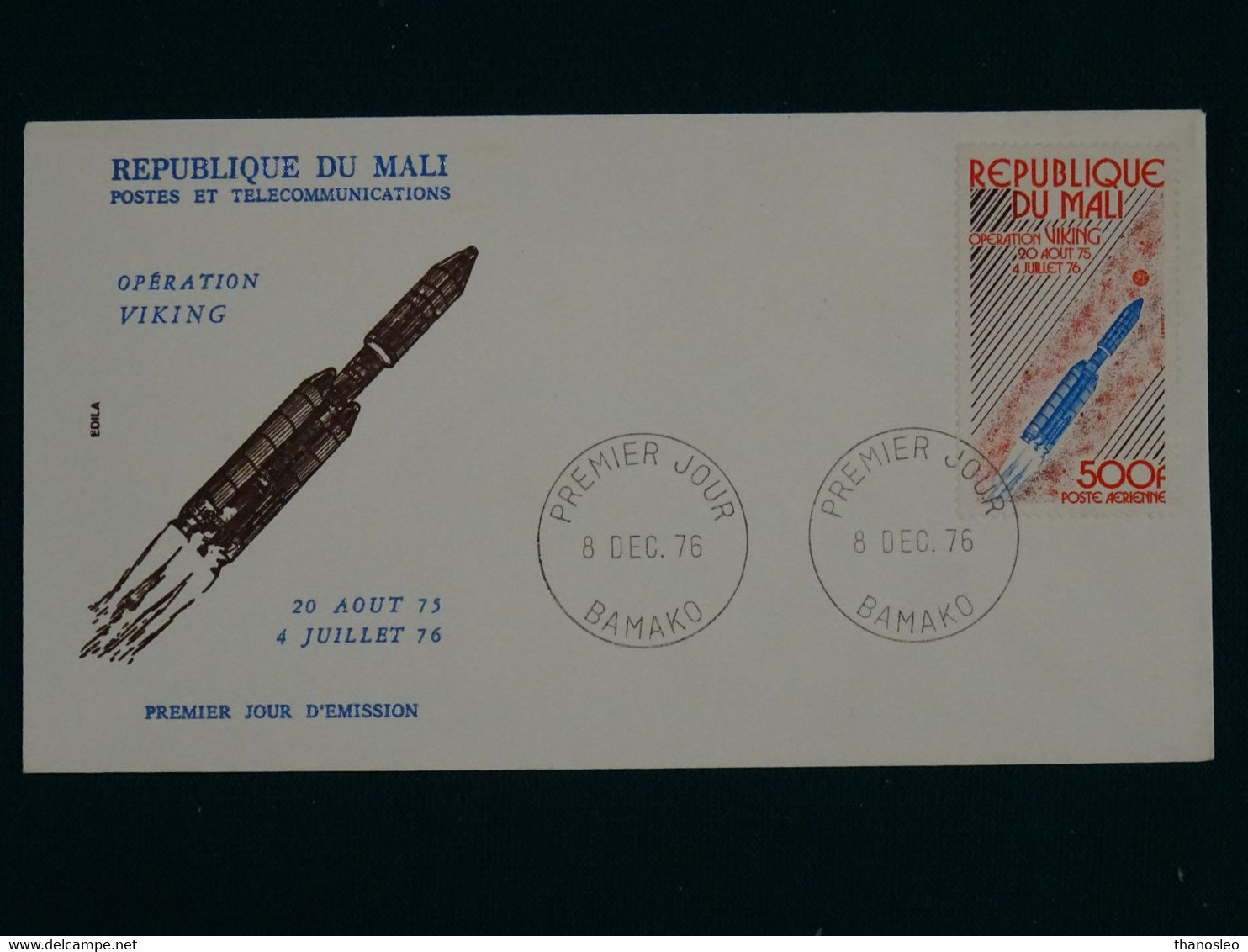 Mali 1976 Operation Viking, US Mars Mission FDC VF - Mali (1959-...)